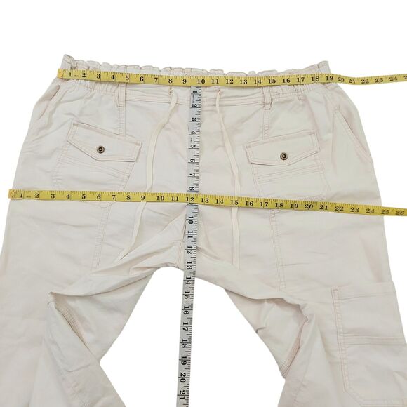 Anthropologie Pilcro Cargo Pants Womens 1X Beige Utility Drawstring Relaxed Fit - Picture 11 of 12